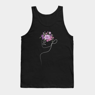 Find the Closest Flowers Bouquet and Put it on your Head | One Line Drawing | One Line Art | Minimal | Minimalist Tank Top